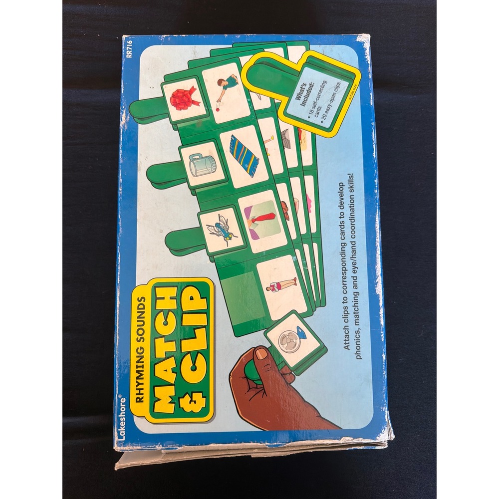 Lakeshore Rhyming Sounds Match & Clip Phonics Learning Game RR716 Green Clips